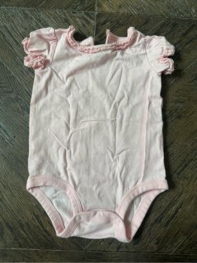 Carters Pink Ruffle-Sleeve Baby Onesie 12 month